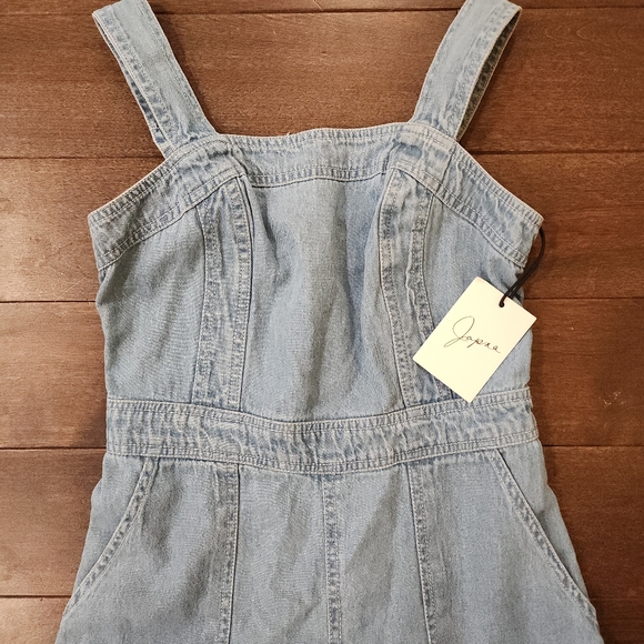SOLD - Japna Xs 100% Cotton Jean Jumpsuit Pantsuit Romper - Picture 2 of 5